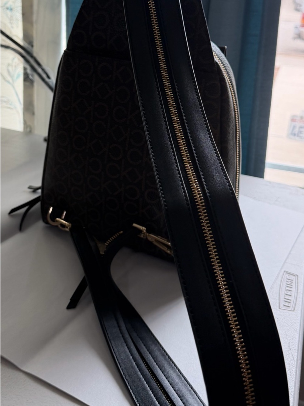 Calvin Klein Brown Monogram backpacks Belt Bag with Black Strap - Picture 3 of 12